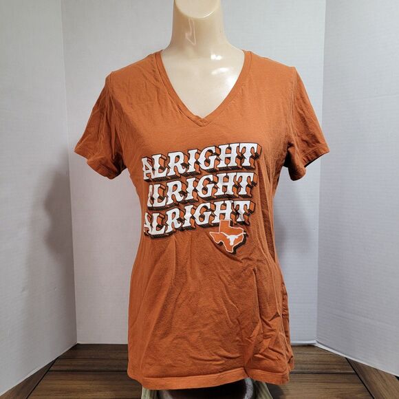 Fanatics SS V-Neck Tee Texas Longhorns "Alright Alright Alright" - Size Medium - Picture 1 of 4